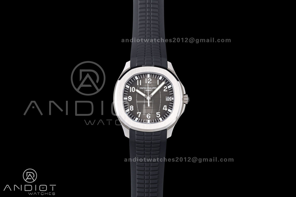 Aquanaut 5167 SS DDF 1:1 Best Edition Gray Dial on Black Rubber Strap DBP330 Super Clone